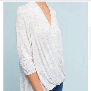 Anthropology Akemi + Kin spacedye wrap long sleeve blouse top sx xs